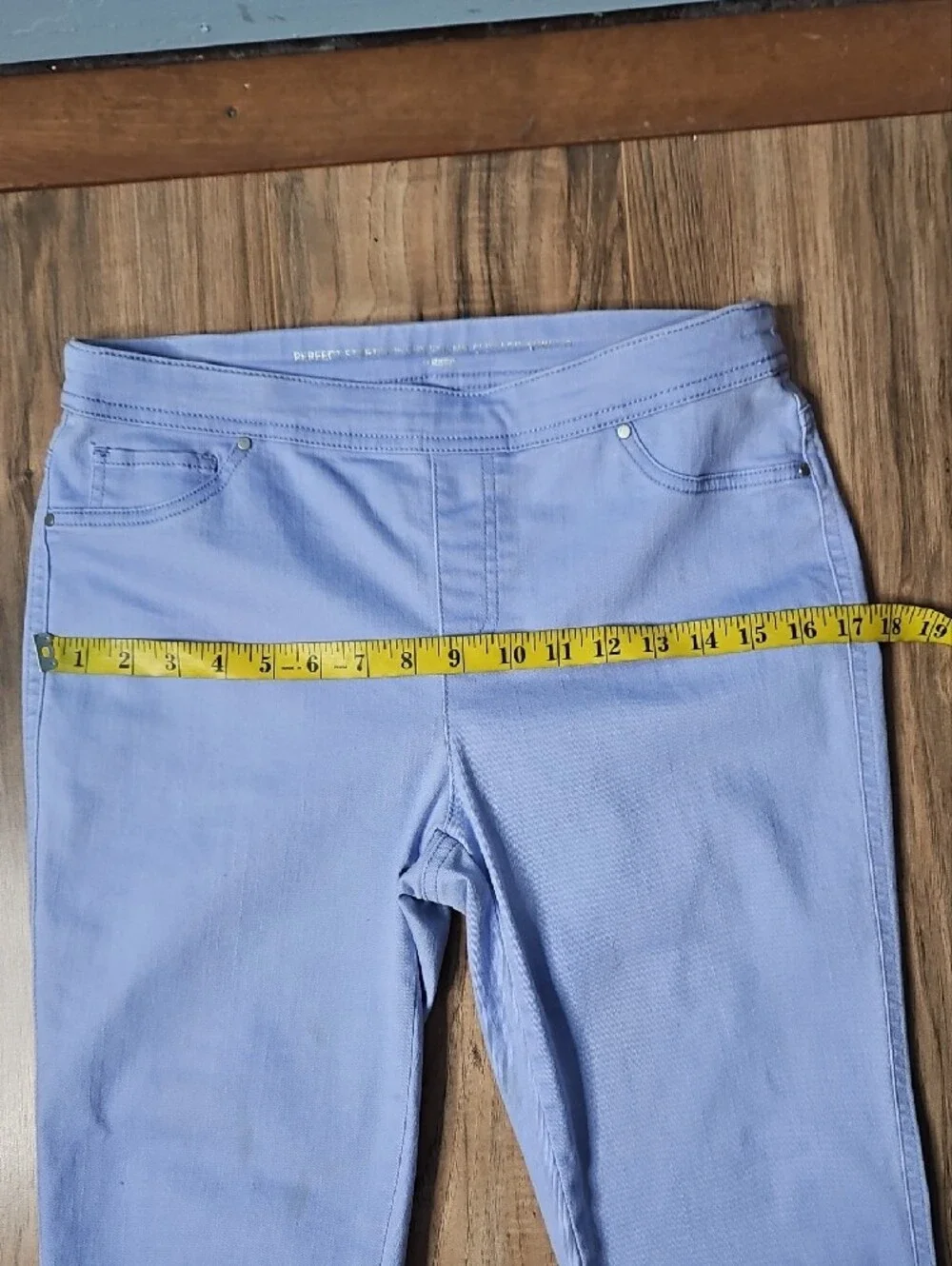 Chicos Womens Perfect Stretch Periwinkle Ankle Zip Jeans Size 0 Small 4